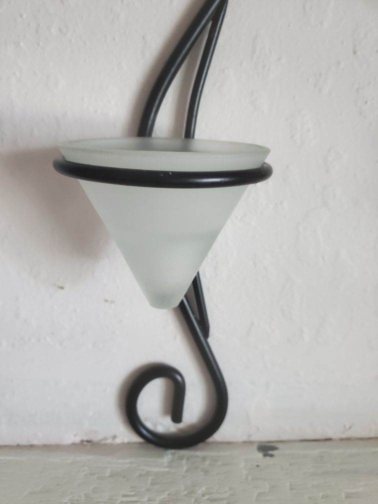 Ornate candle sconce set