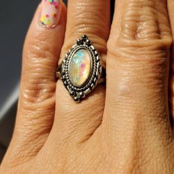 Tibitan Silver Ring Size 7.5