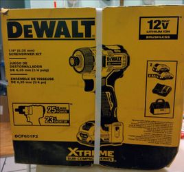 DEWALT XTREME 12V MAX* Cordless Screwdriver, 1/4-Inch, 2-Ah Batteries