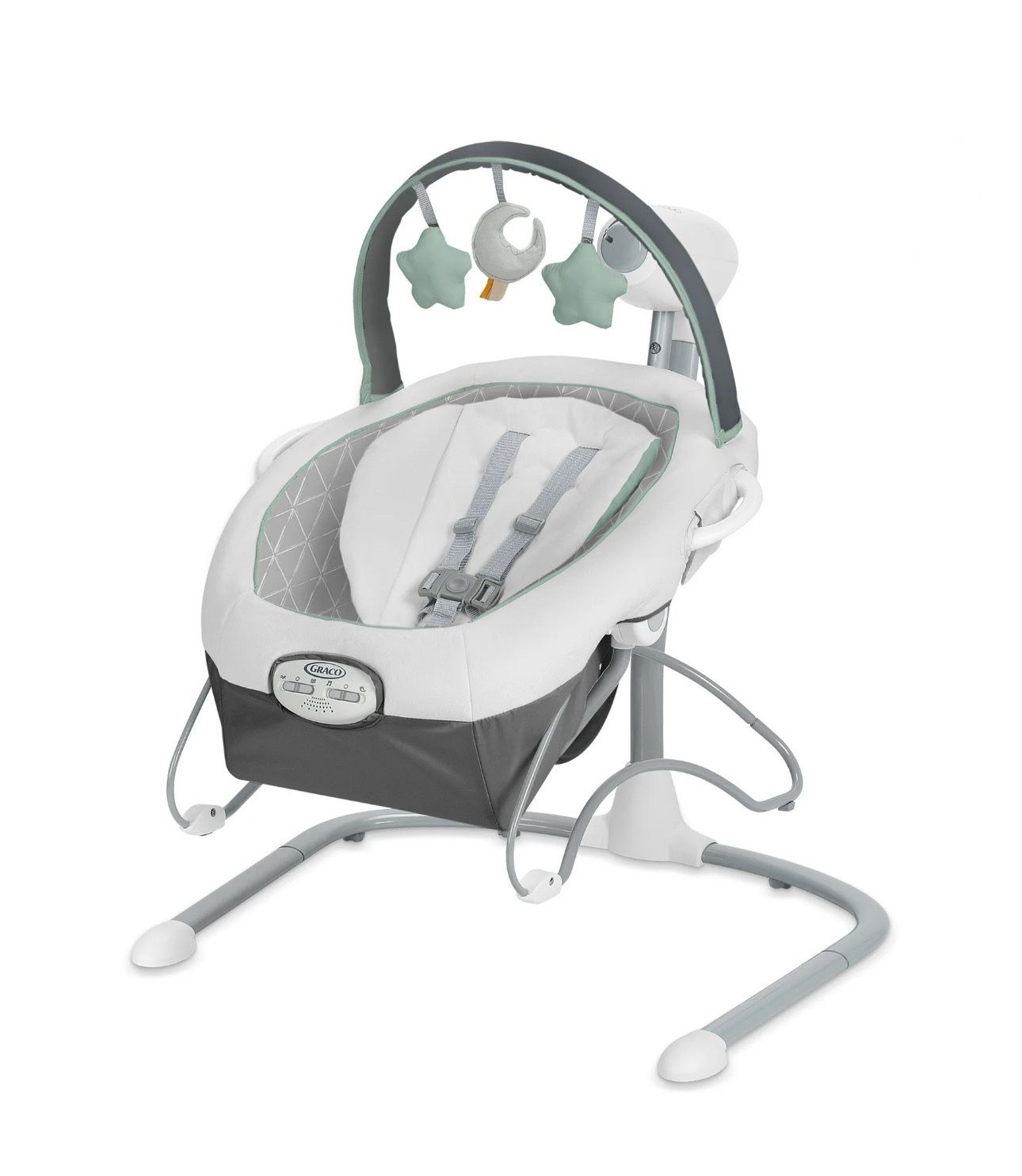 Graco Soothe 'n Sway LX Baby Swing with Portable Bouncer, Derby Grey, Infant