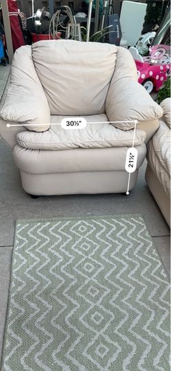 Cream Leather Oversized Armchair