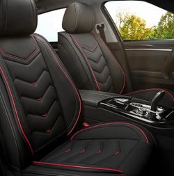 Premium Napa leather carSeat Covers Black/Red Ford Mustang New