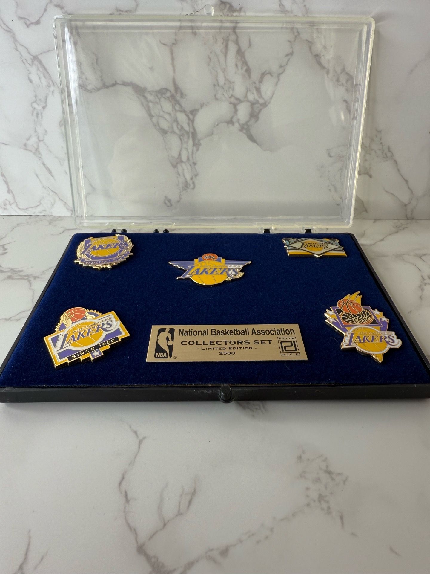 Vintage Los Angeles Lakers Peter David NBA Limited Edition 2500 Pin Set w/ Case