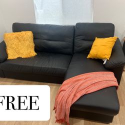 Free Black Leather Couch 