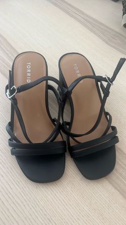 Torrid black wedge wide width sandals size9