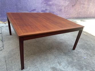 MID CENTURY MODERN SQUARE SOLID WALNUT COFFEE TABLE