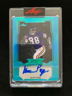 2026 Leaf Spectacular “Built Different” Alan Page on-card autograph, serial numbered 3/4