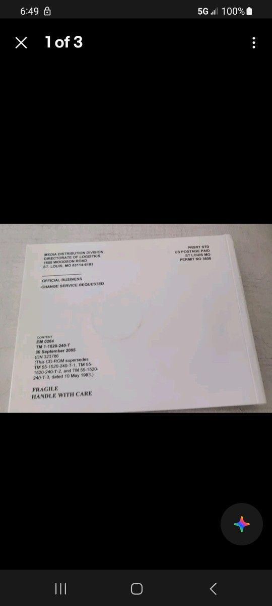 ARMY MANUAL/ EM 0264- 30 SEPTEMBER 2005 Cd Rom/ CH-47 HELICOPTER TROUBLESHOOTING