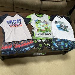 Boys 10/12 Pajamas Lot Shorts Set 