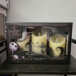 NIB Disney Nightmare Before Christmas LED Flickering Flameless Candles Set of 3