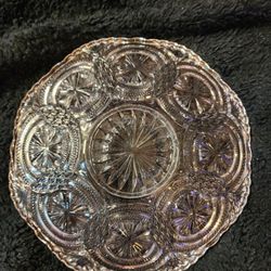 Antique 10inch Flawless Cut Crystal Dish Display Platter
