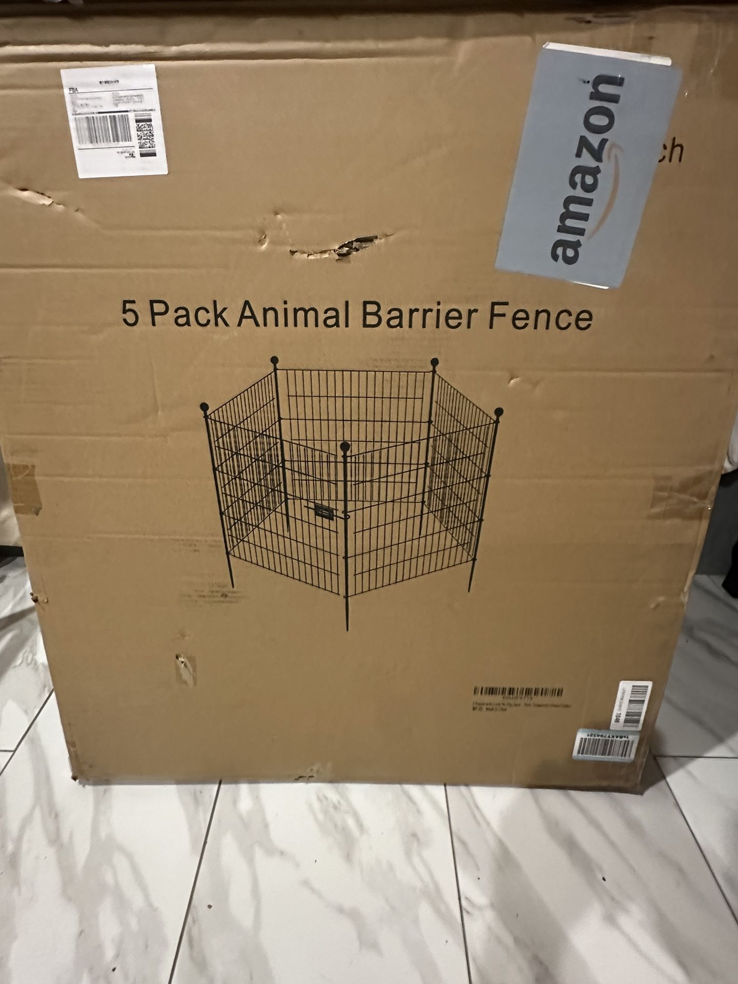 5 Panels No Dig Decorative Outdoor Garden Fence with Gate