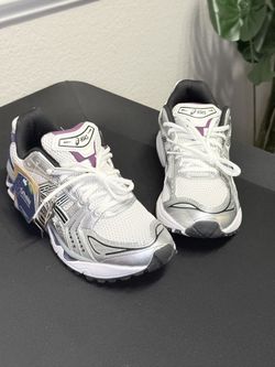 ASICS Running Shoes White Silver Purple