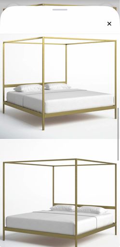 Gold canopy bed frame