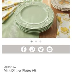 Princess House Marbella Mint Dinner Plates 