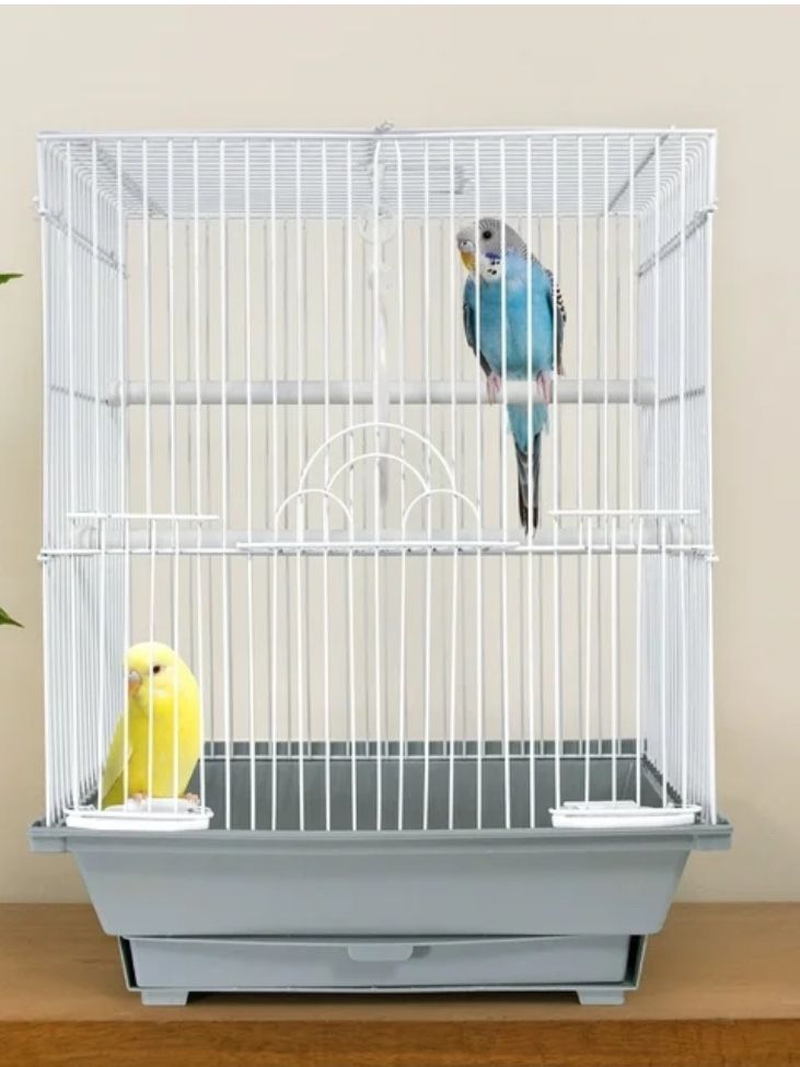 NEW 15" Bird Habitat Wire Birdcage for Small Birds 3 Doors Perch Easy Clean!