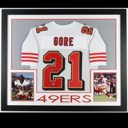 Frank Gore Signed Jersey Framed