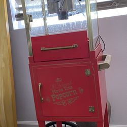 Nostalgia Popcorn Maker Machine - Professional Cart With 2.5 Oz Kettle Makes Up to 10 Cups - Vintage Popcorn Machine Movie Theater Style - Red