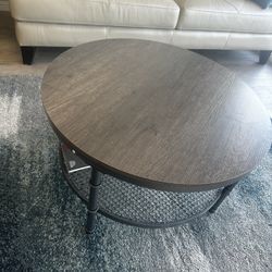 Circle Coffee Table Wood Brown 