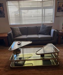 Vintage Brass & Smoked Glass Coffee Table $500 OBO