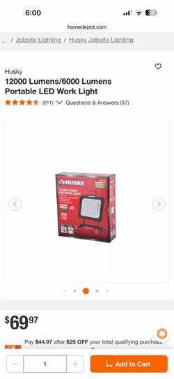 12000 Lumens/6000 Lumens Portable LED Work Light