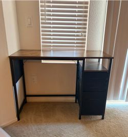 Dark wood desk