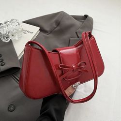 Shoulder Bags Patent Leather Red Purse Coquette Bow Purse Y2k Small