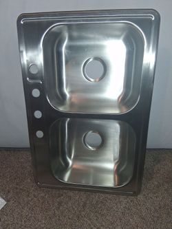 Elkay Dayton Drop-in 33-in x 22-in Stainless steel Double equal bowl 20 -Gauge Kitchen
