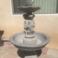 New Water Fountain Made Out Of Cement Size 55 inches tall X 27 Inches Wide 