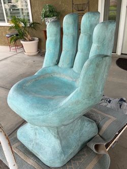 Unique Hand- Shaped Concrete Patio Chair/ Garden Sculpture.
