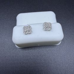 Moissanite Square 925 Silver Earrings 
