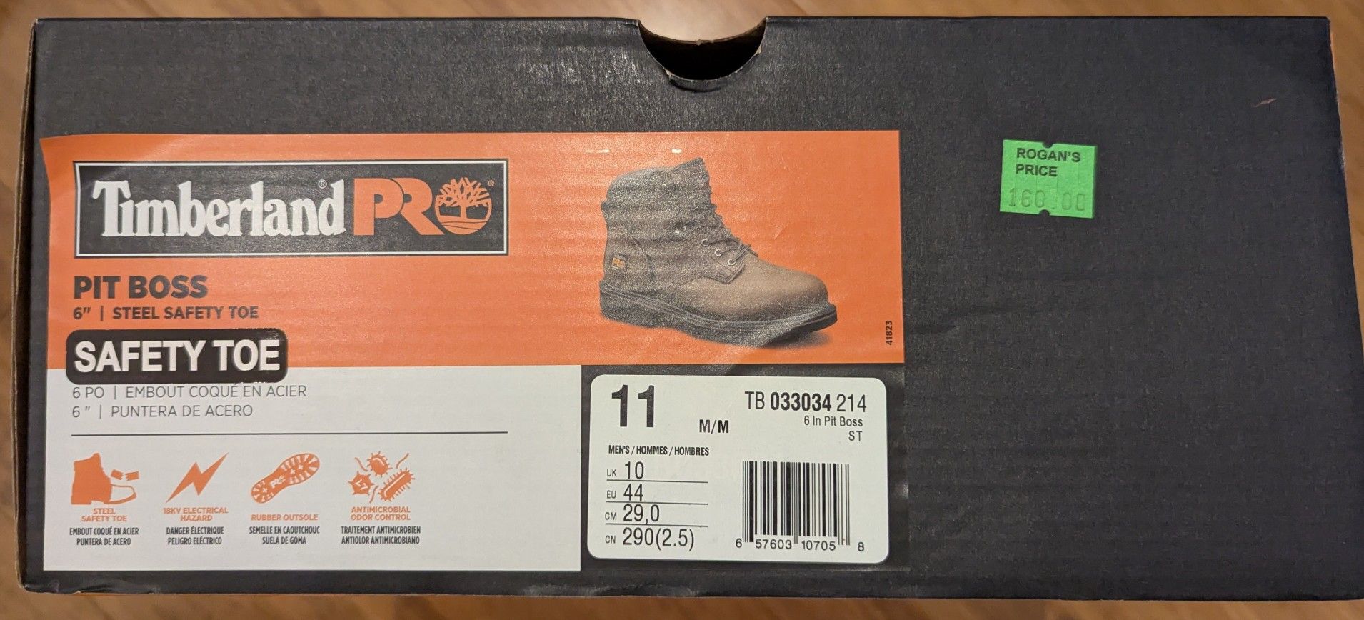 Size 11 Timberland Pro Pit Boss Brown Safety Shoes