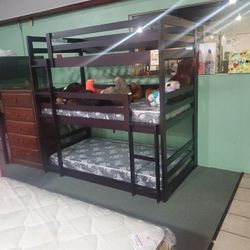 Triple Twin Bunk Bed Frame Only