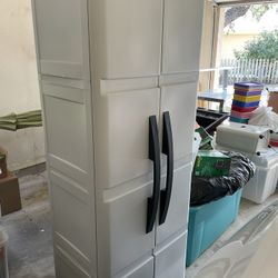 Two door Storage Cabinet (Hard Plastic), 3 Shelf-easy Too Move