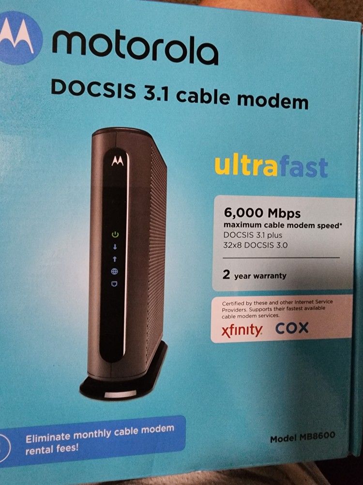 Brand New MotorolaMB 8600Docsis 3.1 Cable Modem