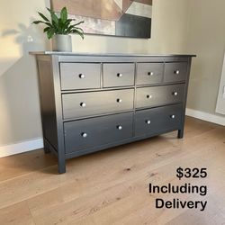 Black Wooden 8 Drawer Dresser - Free Delivery