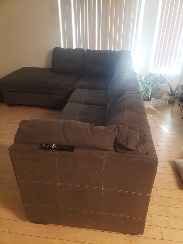 Ashley Sectional & Entertainment Center + 2 LED TV's (28" LG/55" TCL) + More