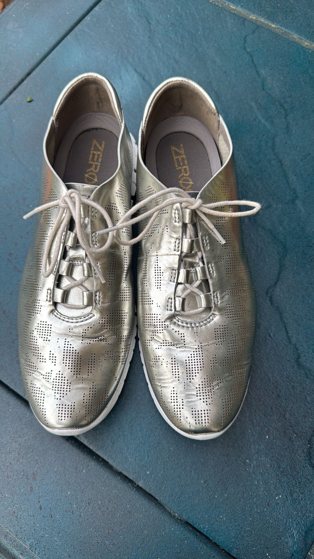 Cole Hahn Women’s designer Perforated, Metallic Shoes