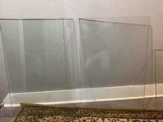 Two 35”x 24” Tempered Glass Panels
