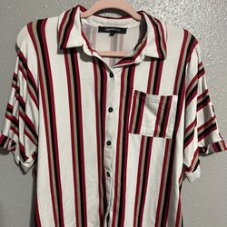 Striped Cute Button Up Shirt