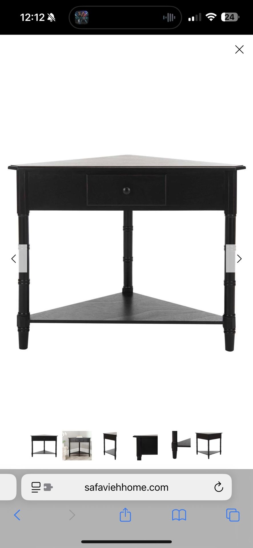 NEW - Gomez Corner Table with storage drawer