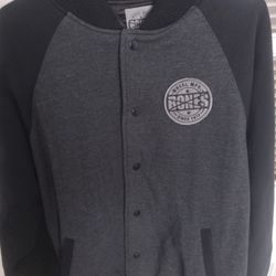 Beautiful Black /Gray Jacket Nice  M Snap Buttons 