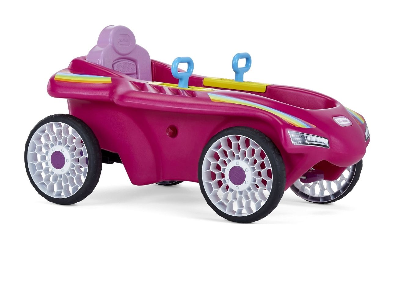 Little Tikes Jett Car Racer Ride-on Pedal Car in Pink, Adjustable Seat Back, Dual Handle Rear Wheel Steering, Kids Boys Girls Ages 3 to 7 Years