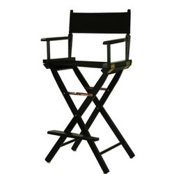 Bar-Height Director's Chair - Black Frame, Black Canvas