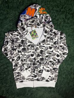 White and Black Bape Zip Up