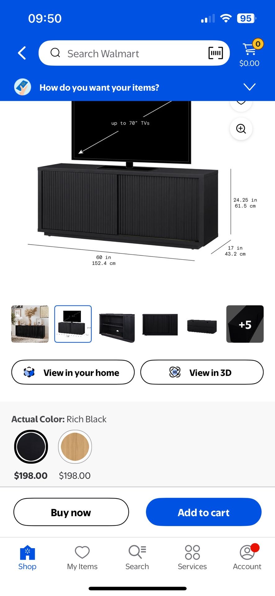 Black Fluted Tv Stand