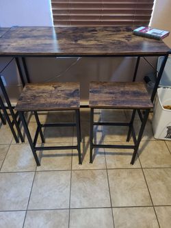 bar table sets in “Rustic Brown and Black”