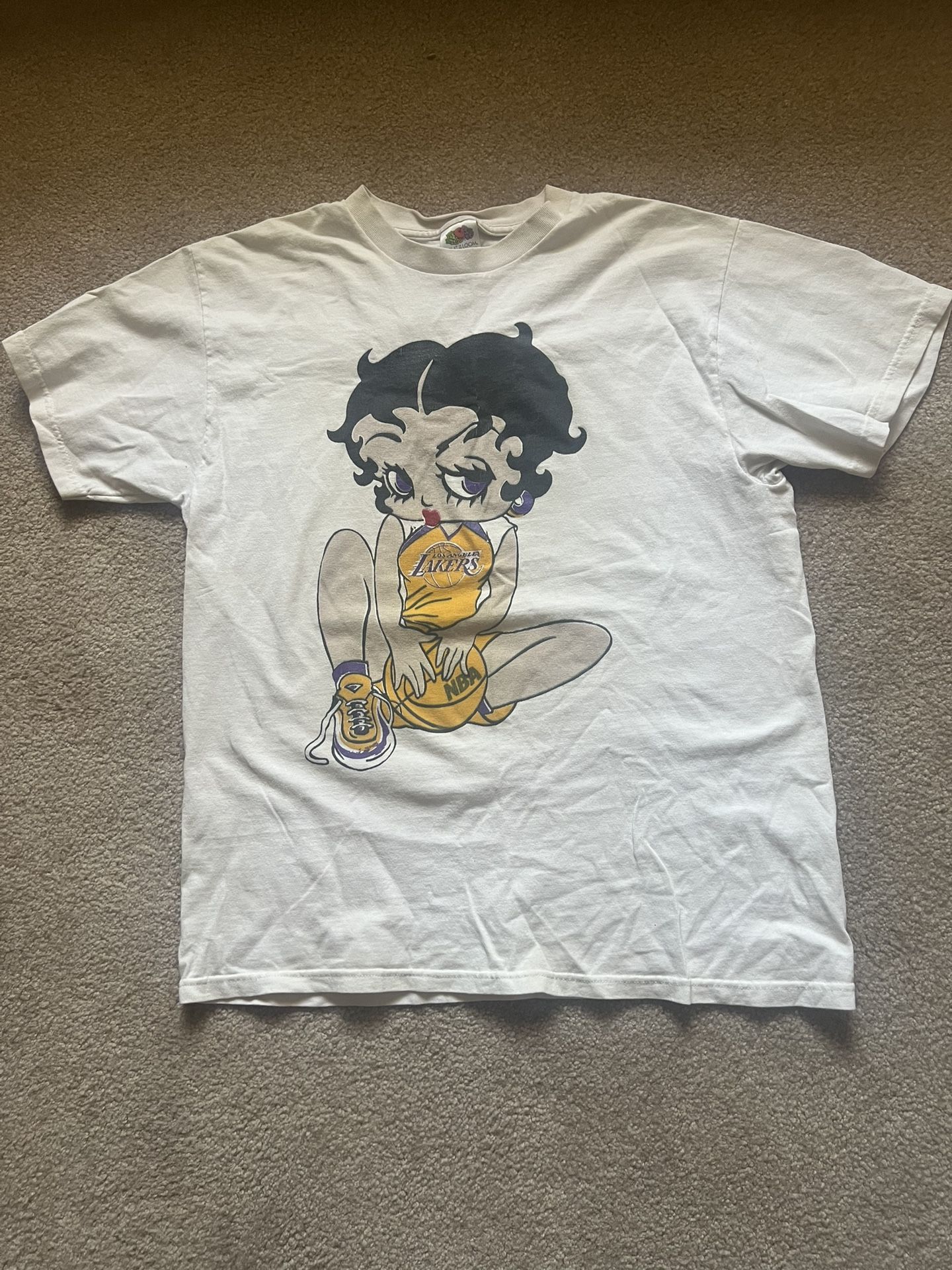 Vintage Los Angeles Lakers Betty Boop White T Shirt