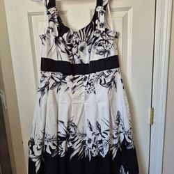 White House Black Market white and black dress size 14