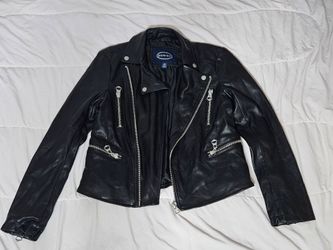 Scoop Black Moto Jacket with Silver Hardware